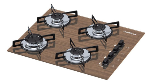 Fogão Cooktop Chamalux 4 Bocas Amadeirado 127v/220v