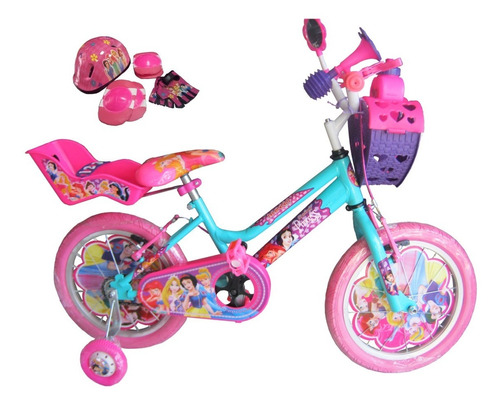 Bicicleta Para Niña Con Kit De Seguridad Rin 16