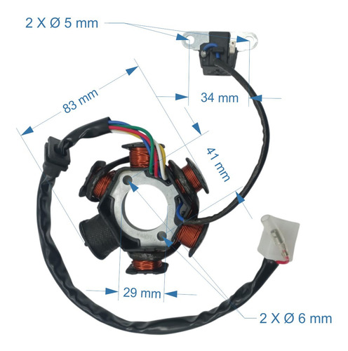Estator 6 Bobinas C/ Sensor Honda Wave Nf100 Tobe Moto