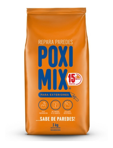 Pegamento Poximix Exterior 3kg Mezcla Adhesiva Base Cemento