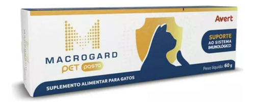 Suplemento Alimentar Macrogard Pet Pasta Gatos 60g - Avert