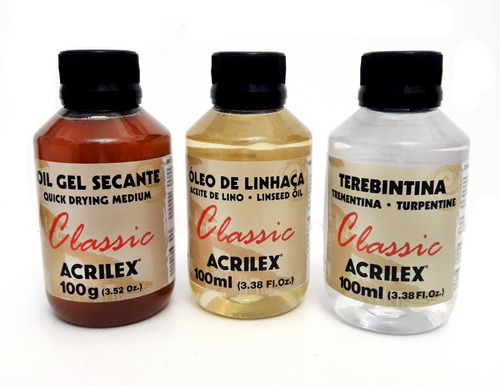 Aceite De Linaza, Aceite Gel Secante Y Trementina Acrilex