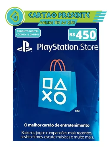 R$450 PlayStation Store - Cartão Presente Digital - PSN Games Digital