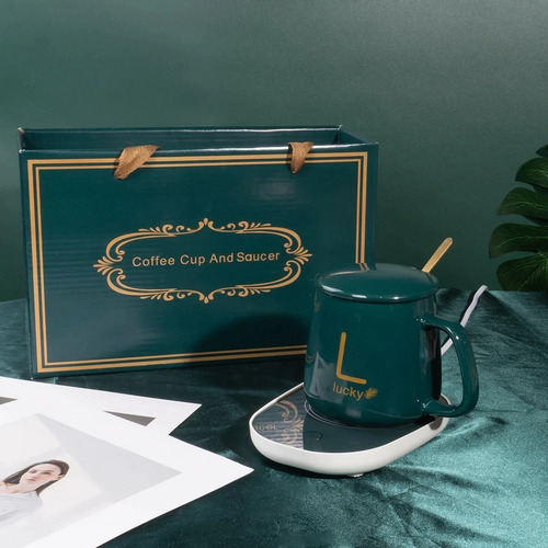 Imagen 3 de 6 de Taza De Café/té Con Calentador Eléctrico Cuchara Set Taza
