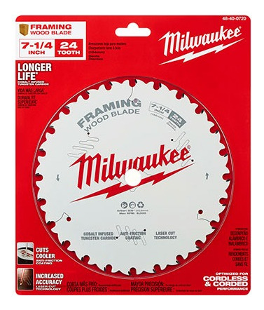 Disco Sierra Circular 7-1/4  24 Dientes Milwaukee 48-40-0720