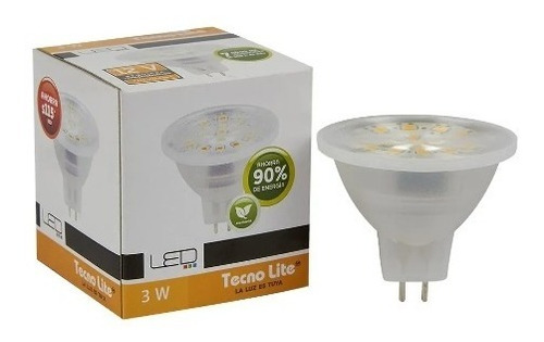 Pack 10 Focos Led Mr16 Gu5 3w Luz Blanca Calida 200lm 