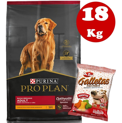 Imagen 1 de 3 de Proplan Adulto Razas Medianas O Grandes 15 + 3kg + 6 Pagos