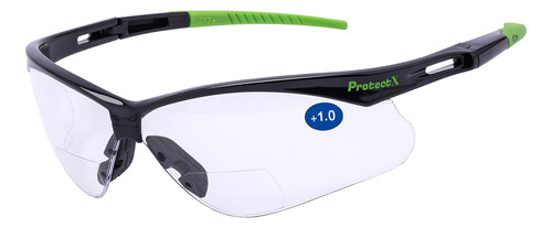 Protectx Bifocal Reading Safety Glasses 1.0 Diopter, Eye Pro