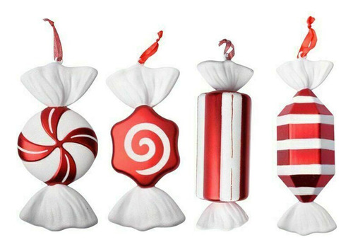 Decoración De Caramelo De Navidad, 32 Cm, Color Rojo Y