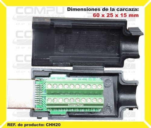 Conector Hd Macho Tipo Bornera Ref: Chh20 Computoys Sas