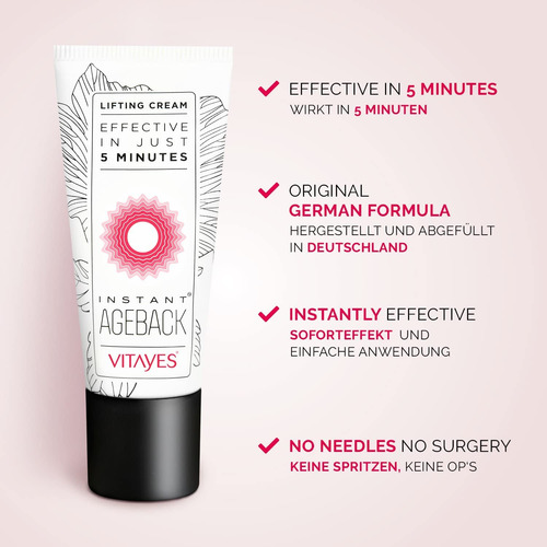 Vitayes Instant Ageback, Ageless Facelift Cream For Instant