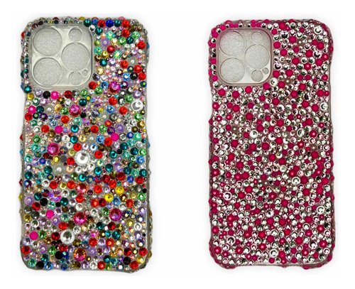 Case Protector Para Teléfono iPhone Y Cristal Forma Diamante