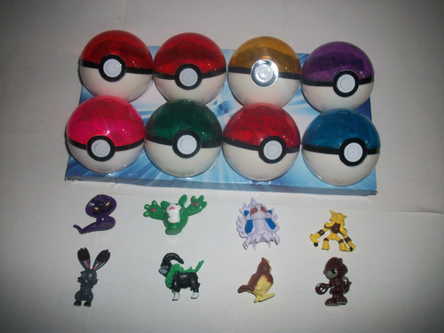 Pokemon Pokebolas Con Luces + Figura Pokemon Sorpresa