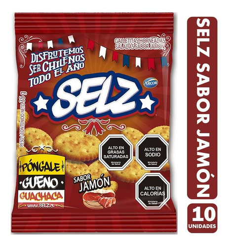 Galleta Mini Selz Sabor Jamon 35gr 10 Unidades