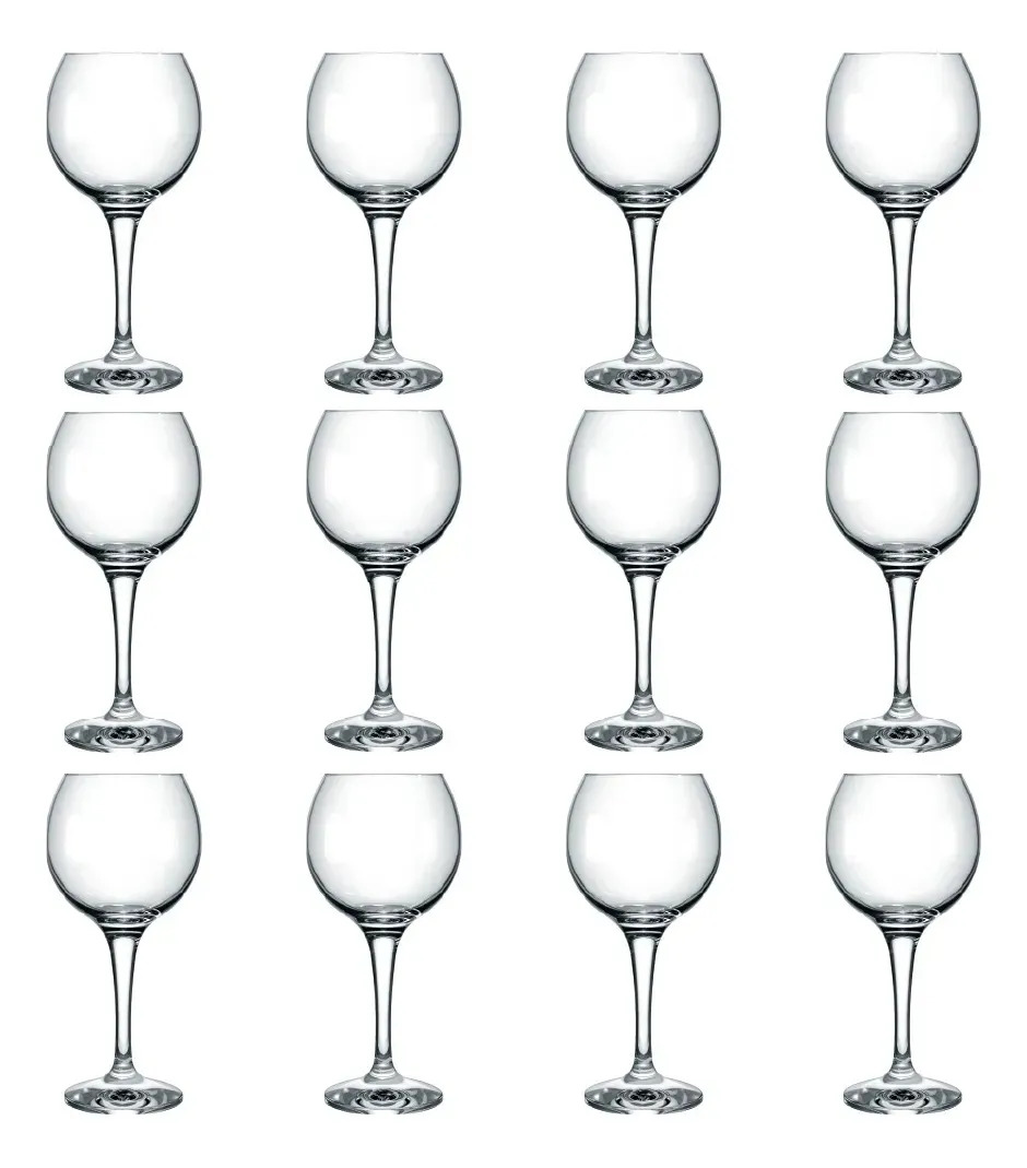 Jogo 12 Taças Vinho Celebra Nadir Vidro Transparente Restaurante Bar