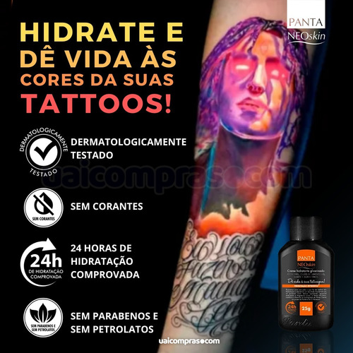 Imagem 5 de 10 de Panta Neoskin Black Hidratante E Restaurador P/ Tattoo 25g