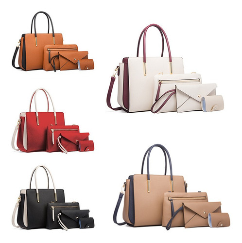 Imagen 2 de 10 de Conjunto De Bolsas Mujer Hijo-madre Bolsa Nl1179 Más Color