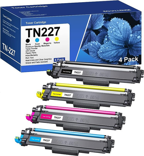 Tn227 Tn 227 Paquete 4 Toner Compatibles Rendimiento Para Tn