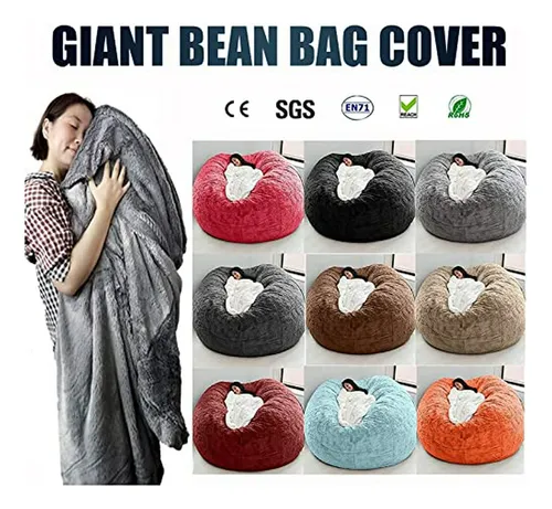 Funda Gigante De Peluche Lavable Para Sillón Bean Bag De 5-6
