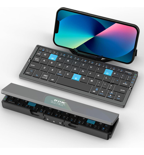 Teclado Bluetooth Plegable Con Soporte Magnético, Mini iPad,