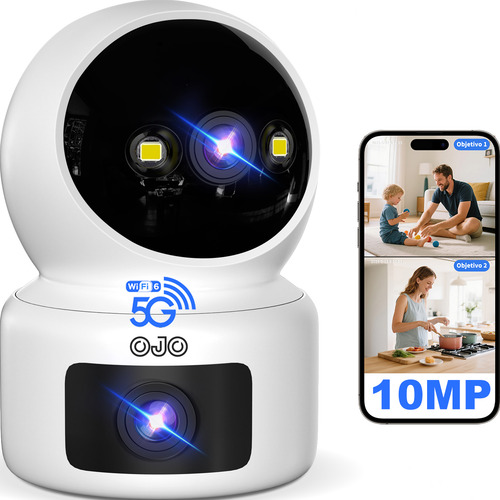 Ojo® 5g 10mp Cámara De Seguridad Wifi 2 Lente 2 Pantalla