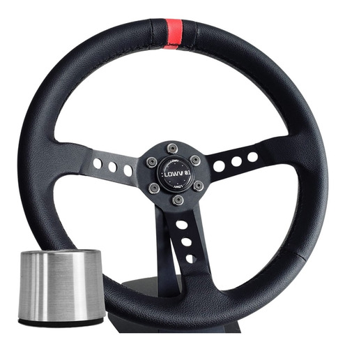 Volante Esportivo Lowv Colt Couro Cubo Clio Logan Sandero