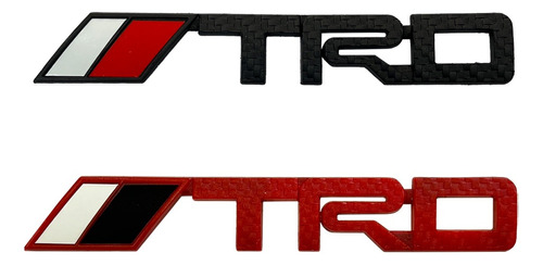Emblema Trd Toyota Con Bandera ( Textura Fibra De Carbono)