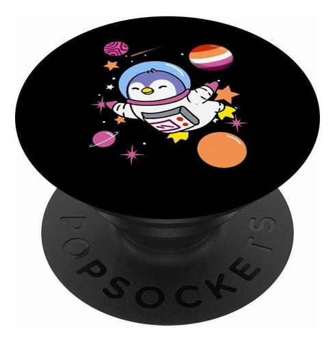 In Space Orange Pink Lesbian Pride Popsockets Intercamb...