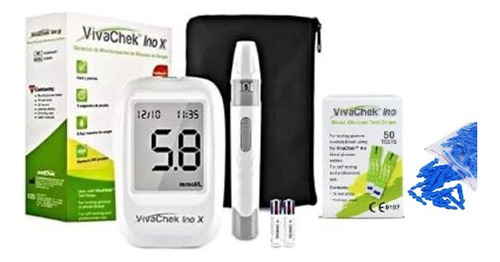 Glucómetro Vivachek Inox + 50 Tiras Vivachek + 100 Lancetas