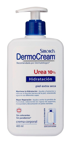 Crema Corporal Dermocream Urea Hidratación Dosificador 400ml