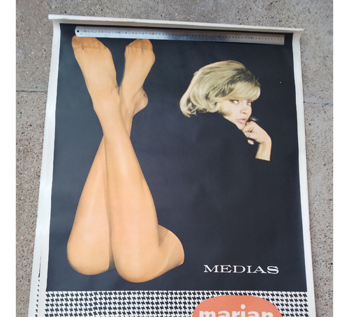 Poster Antiguo Afiche Publicidad Medias Marian Rohr 110x74cm