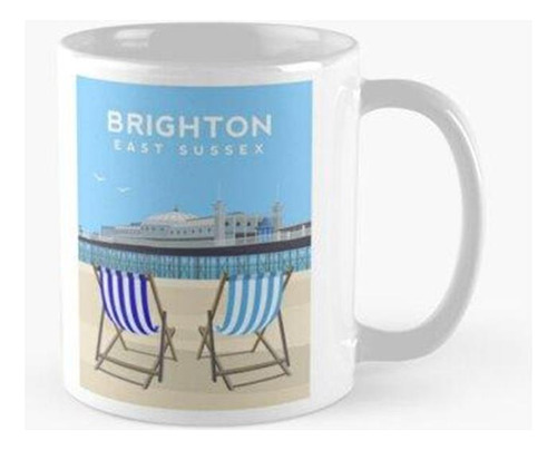 Taza Brighton Pier Y Playa, East Sussex Calidad Premium