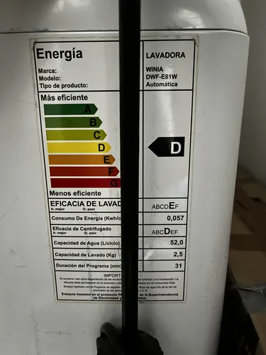 Lavadora Automática Winia Hasta 8kg 220v Color Blanco (Usado)