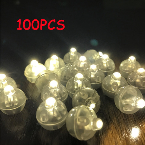 100pc Redondo Rgb Led Lámpara De Bola Flash Mini Globo Luz