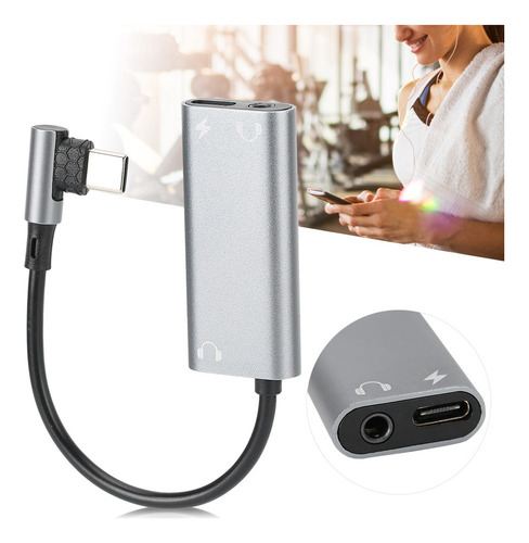Adaptador Tipo C For Carga De Auriculares 3 En 1 De 3,5 Mm,