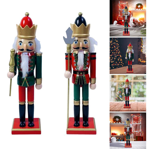 2x Estatuilla De Cascanueces De Madera Accesorios De