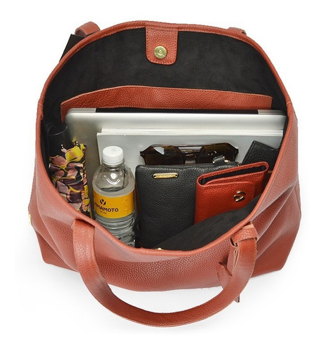 Imagen 3 de 7 de Bolsa Tote De Piel Para Mujer Casual Nadja Yamamoto