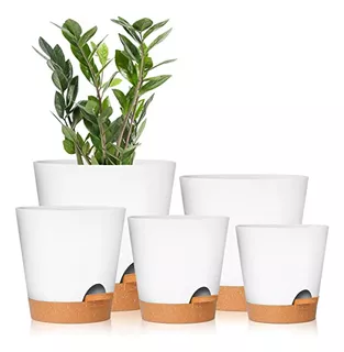 Plant Pots 7/6.5/6/5.5/5 Inch Self Watering Planters Wi...