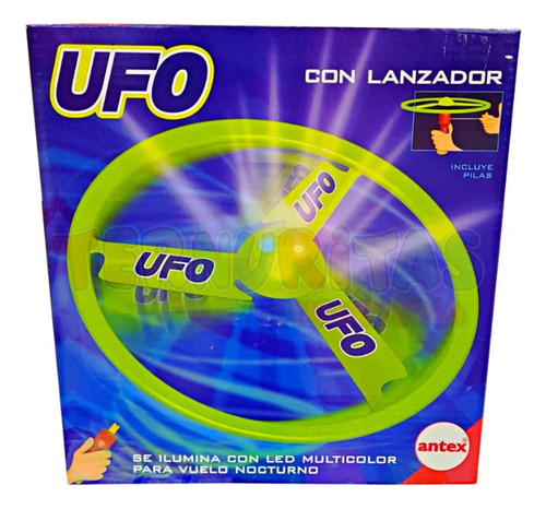Ufo Lanzador Antex Luz Multicolor Freesbee Divertido Niños