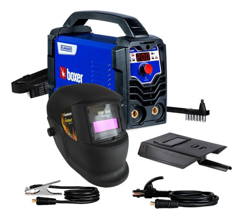 Kit Inversora De Solda 200a Flama 201 Bv + Máscara De Solda Automática - Boxer