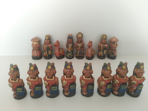 Tabuleiro Xadrez Incas Versus Espanhóis Artesanal Raridade (Usado)