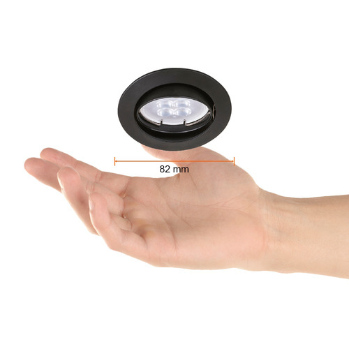 Imagen 3 de 5 de Lampara Empotrable Techo Dirigible Mr16 Negro Gu5.3 Yd-330/n