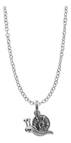 Collar Animales Dije Colgante Pareja Amigos Cadena Acero Plateado Caracol Chico