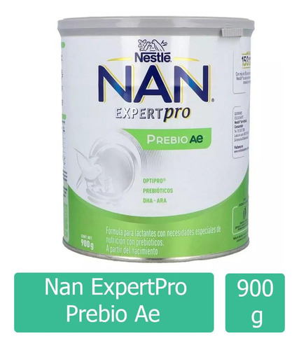 Leche de fórmula en polvo sin TACC Nestlé Nan Expertpro Prebio AE en lata de 1 de 900g - 0  a 12 meses