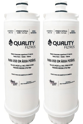 Kit 2 Filtro Refil Aqua Compatível Purificador Água Ibbl