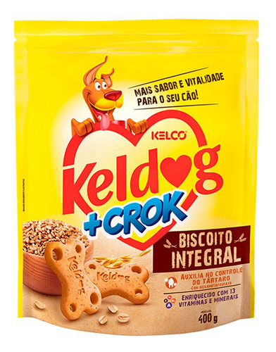 Biscoito Keldog +crok Integral 400g