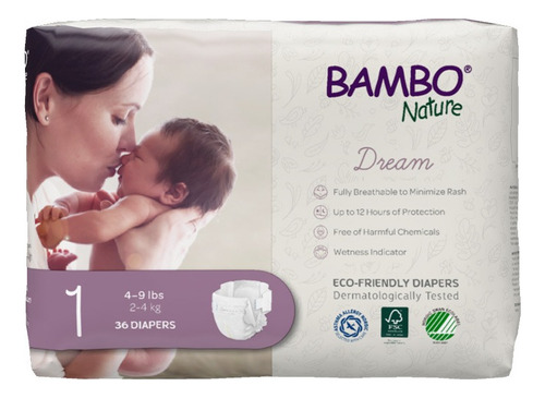 Pañales Bambo Nature Dream 36pz Talla 1 Género Sin género Talla Pequeño (P)