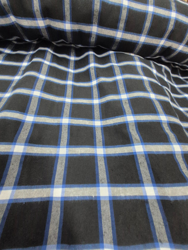 Tela Por Metro Camisero Escoses 1.5m De Ancho Otoño/invierno Negro, Azul Y Blanco