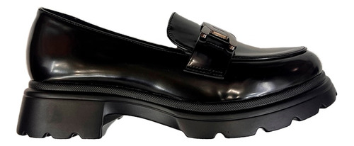 Zapatos Mocasines De Dama Negros Con Plataforma