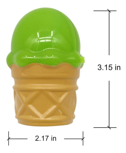 6 Huevos De Plástico Barquillo Helado Pascua Para Rellenar